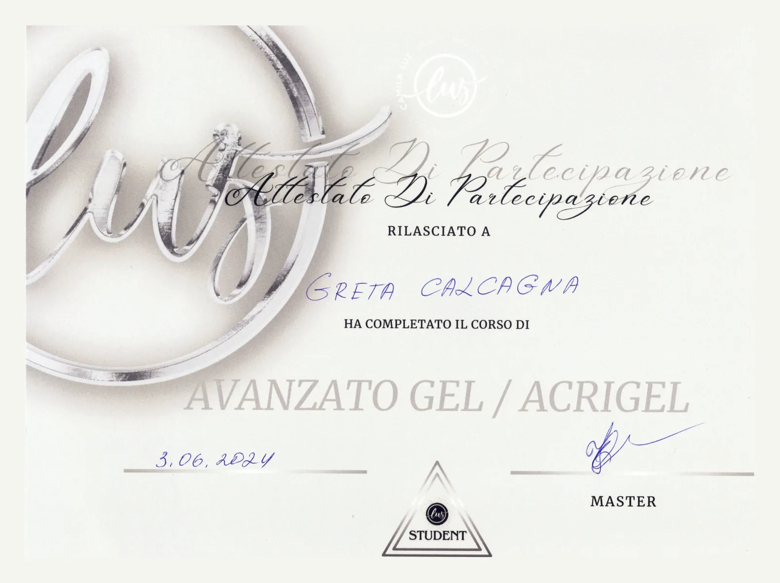 Attestato: Gel e acrigel, avanzato